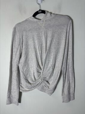 MONROE Light Gray Long Sleeve Hooded Pull Over Sz M